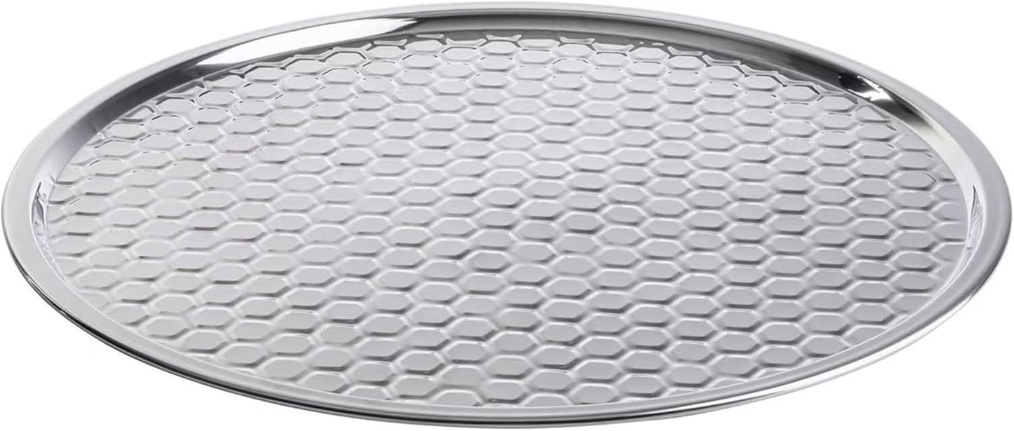 Bandeja redonda acero inox patrón panal 16x16pulg