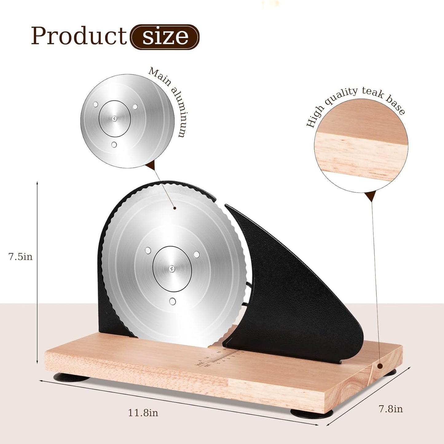 Rebanadora pan manual ajustable 0-0.8 pulgada ventosa cocina negro