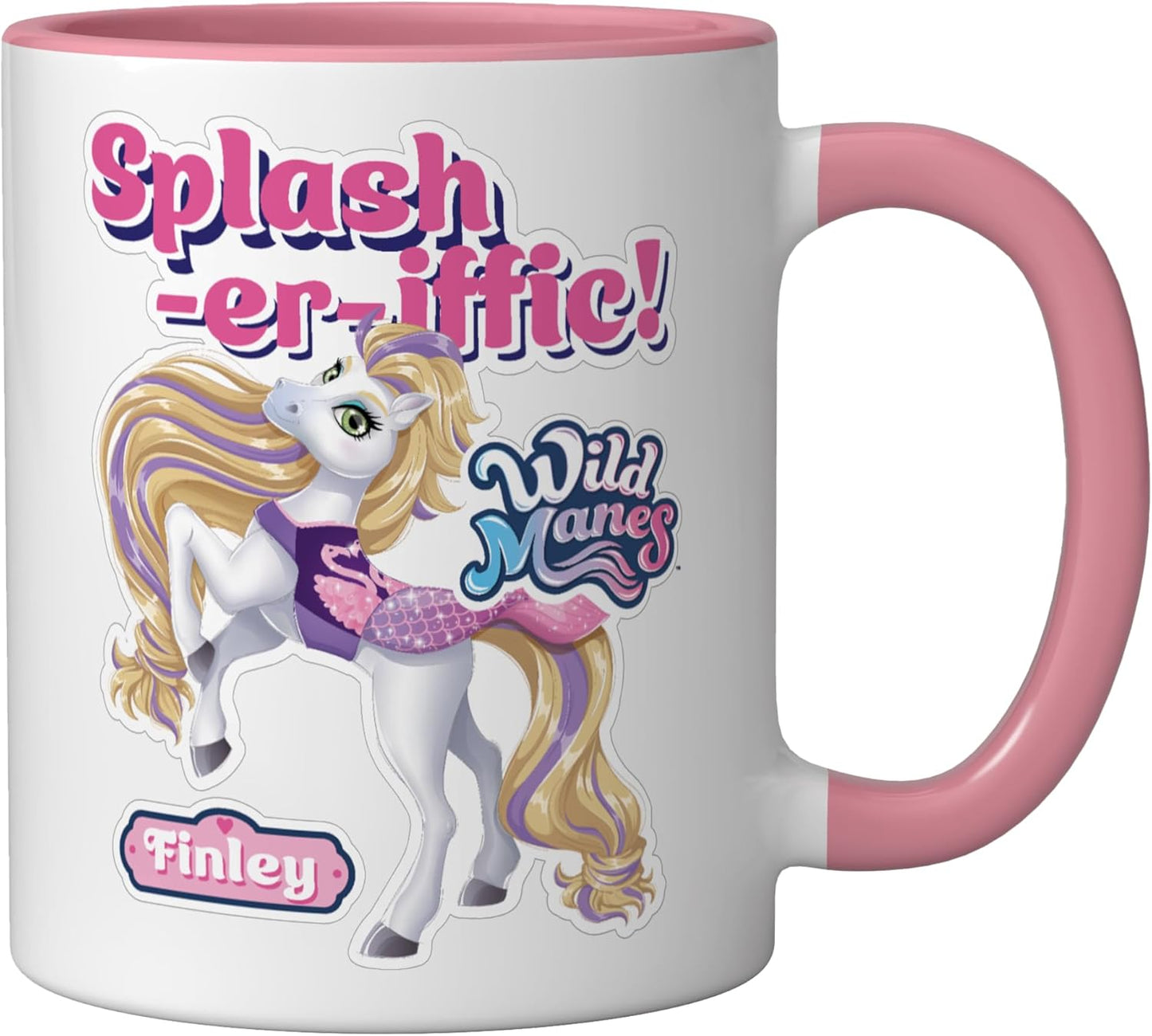 Taza Cerámica Rosa/Blanco Serie Finley