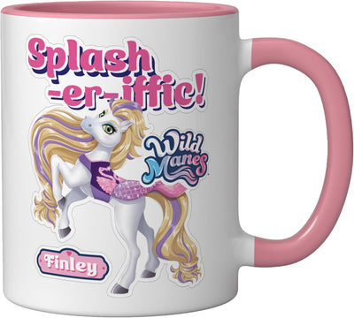 Taza Cerámica Rosa/Blanco Serie Finley