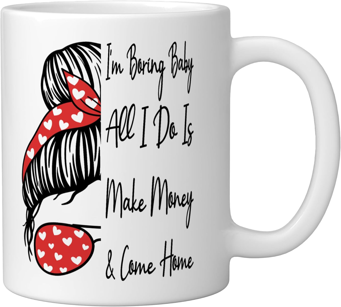 Taza Cerámica Humorística Blanca Boring Baby