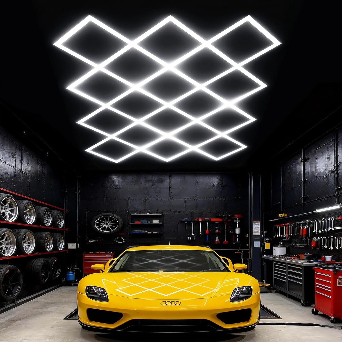 Luces hexagonales LED para garaje y almacenes