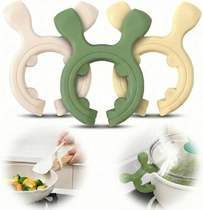 Porta cucharas de silicona multifuncional para cocina con liberador de vapor y soporte de espátula antiresbalante