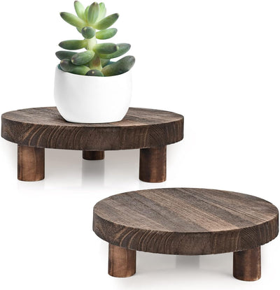 2 Pzas Soporte Madera para Maceta 8.46pulg Interior