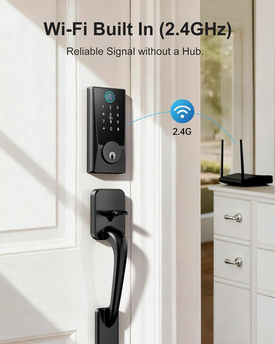 Cerradura inteligente WiFi puerta delantera con huella y Alexa