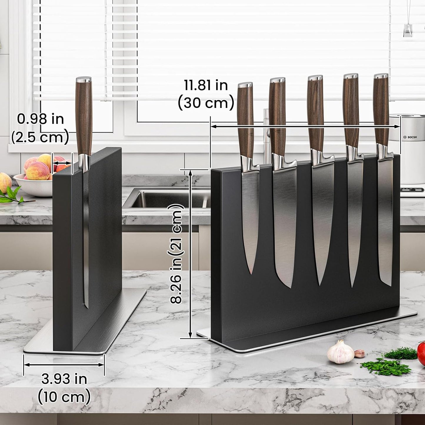 Bloque magnético cuchillos acero inox universal cocina