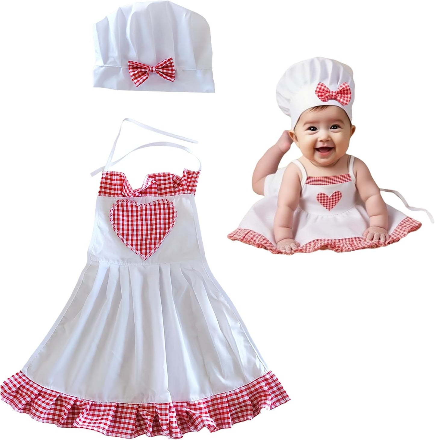 2 Pzas Traje Chef Bebé Niña 0-4 Meses