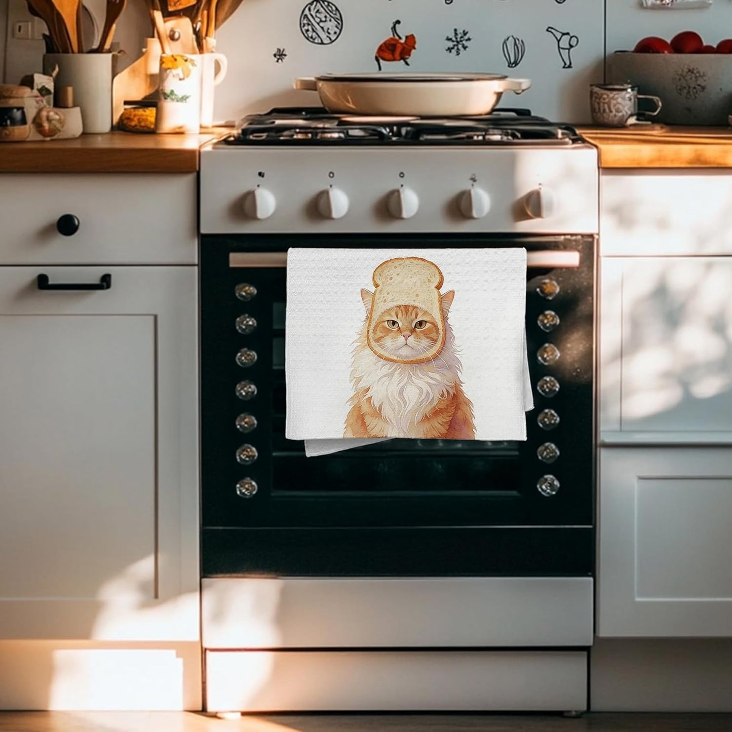 Toallas cocina gato naranja regalo para panaderos 16x24pulg