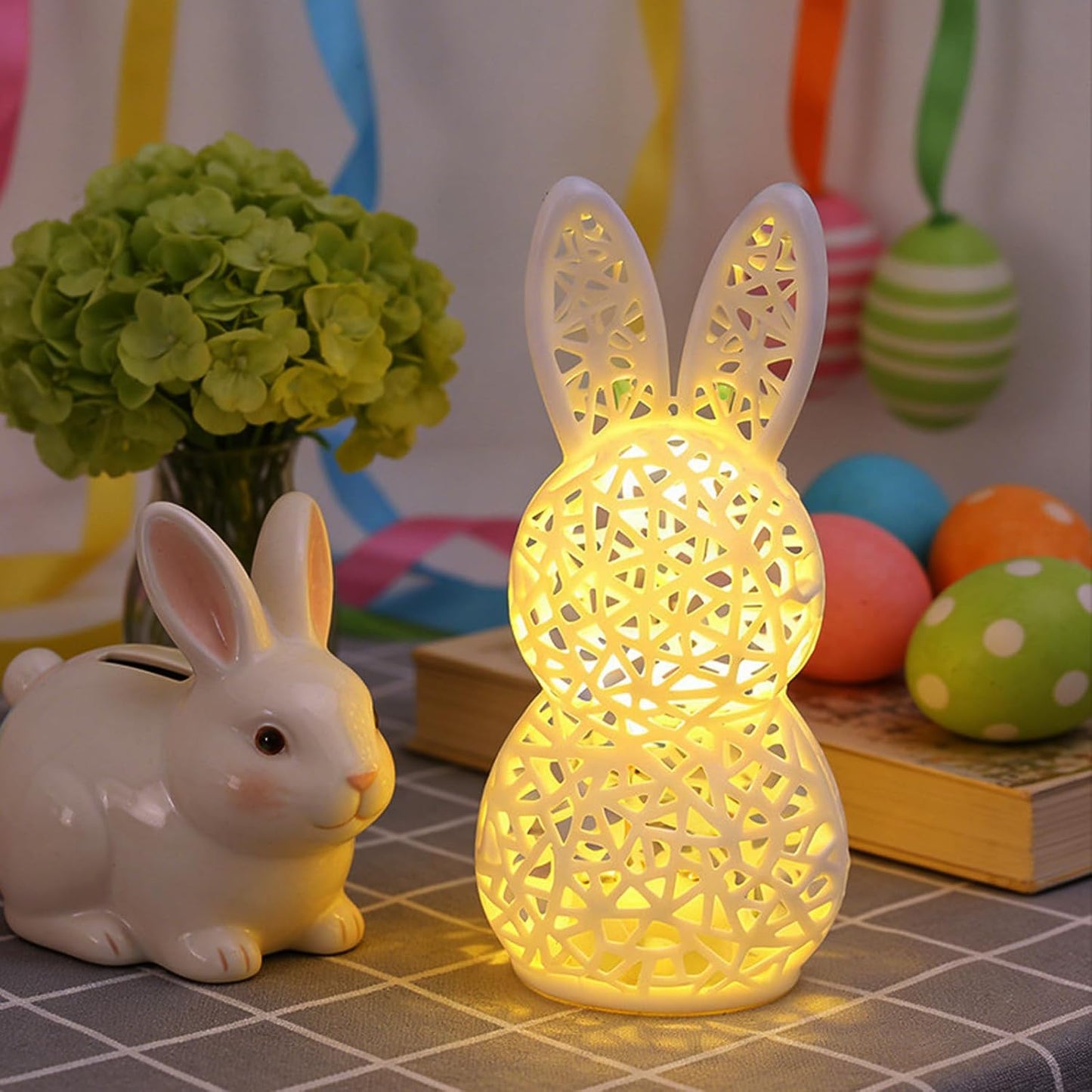 Lámpara de conejo 3D para estantería y oficina