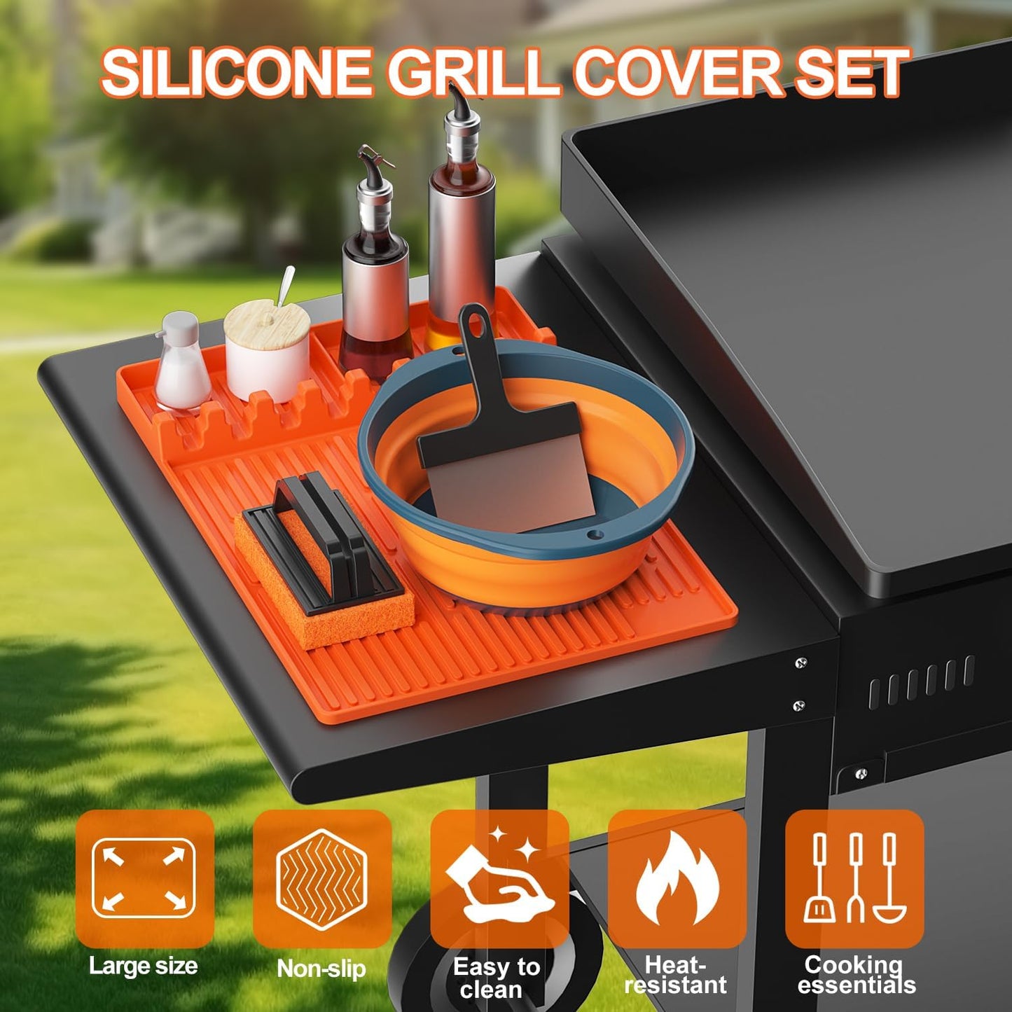 Funda silicona parrilla Blackstone 36pulg con cepillo