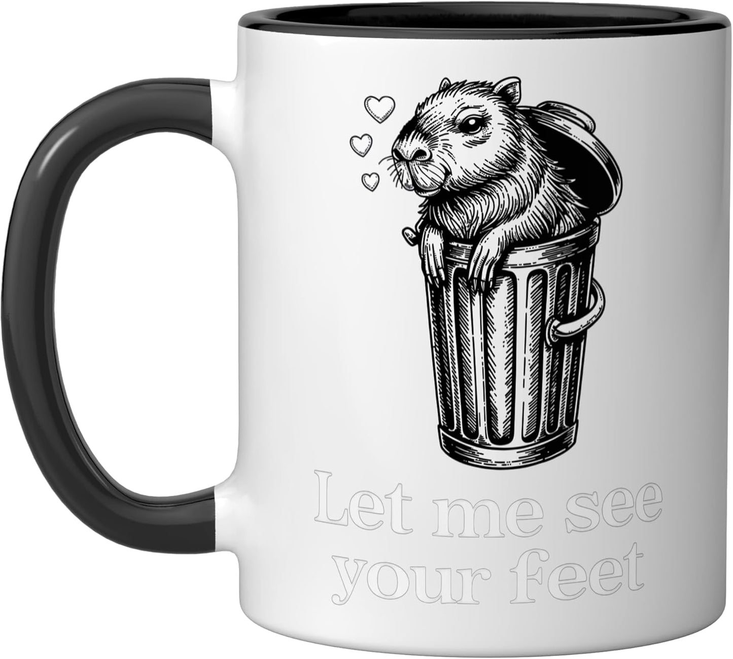 Taza Cerámica Capybara Negro/Blanco