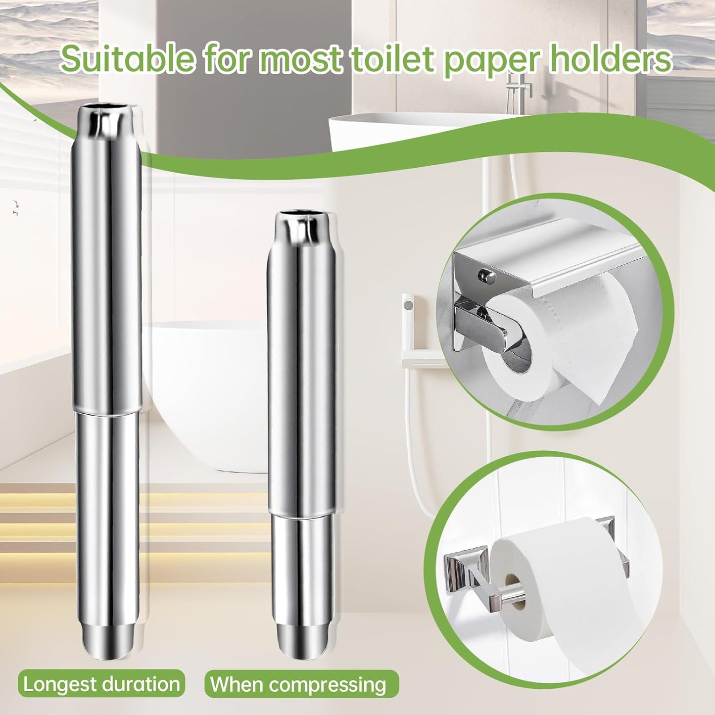 Barra soporte papel higiénico acero inox ajustable rápido