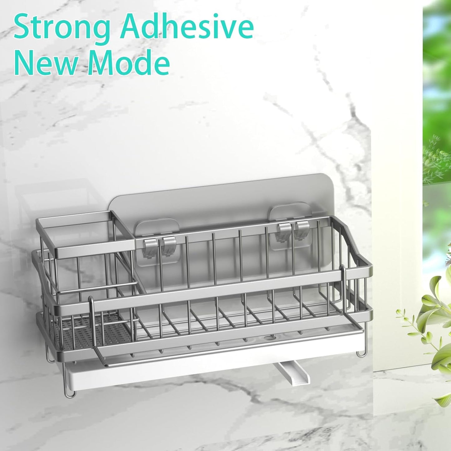 Soporte de esponja para fregadero de cocina en acero inoxidable