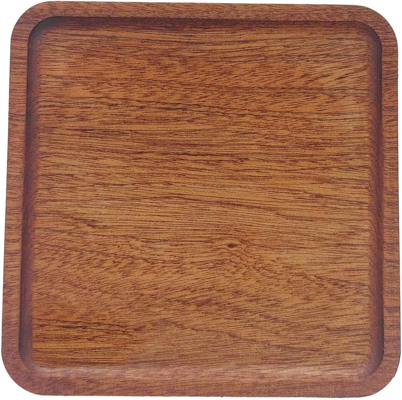 Bandeja de madera maciza de ébano 6 x 6 pulgadas para charcutería y decoración del hogar