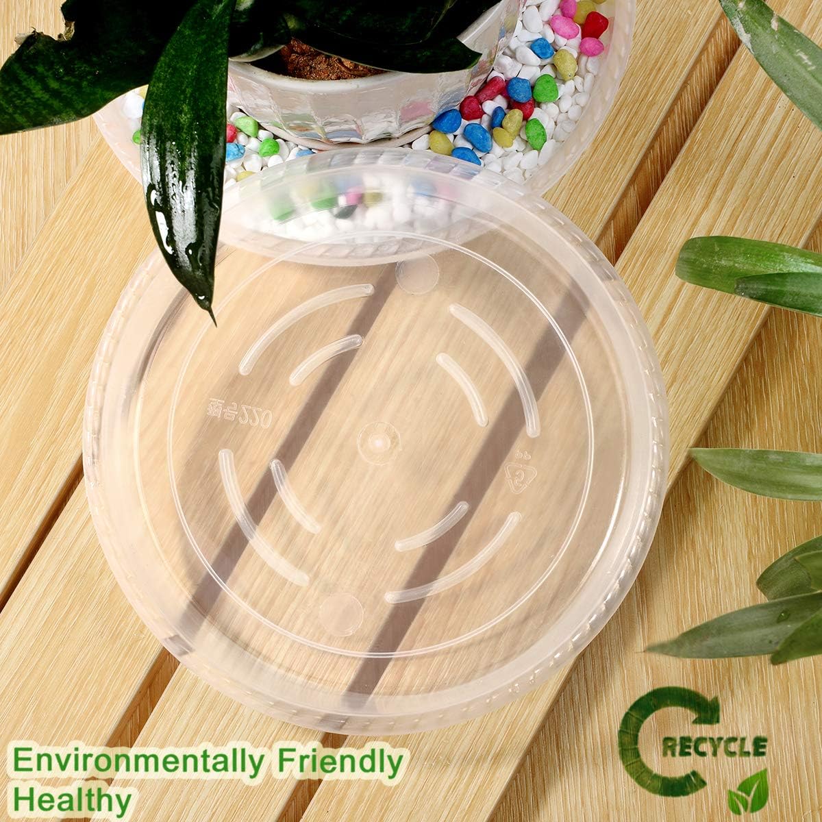Platillos para plantas 6pulg transparente duradero