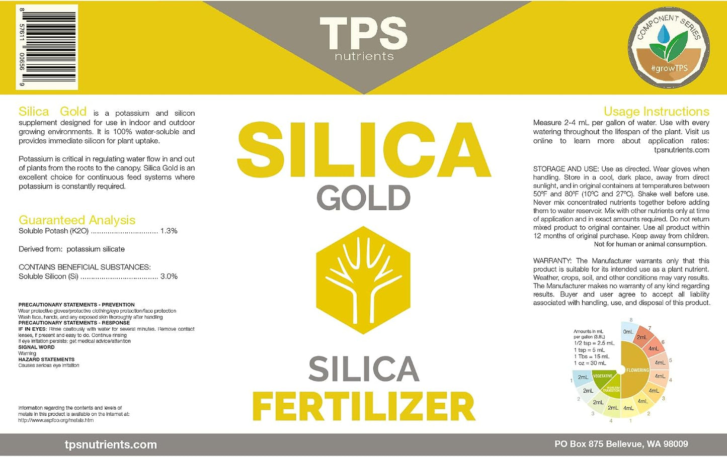 Nutriente para plantas con silicio biodisponible 32oz