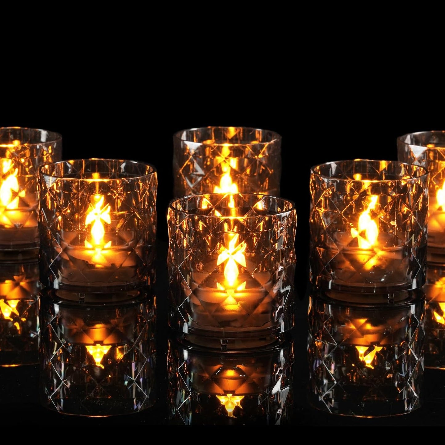 Portavelas acrílico 2x2pulg con temporizador velas eléctricas boda