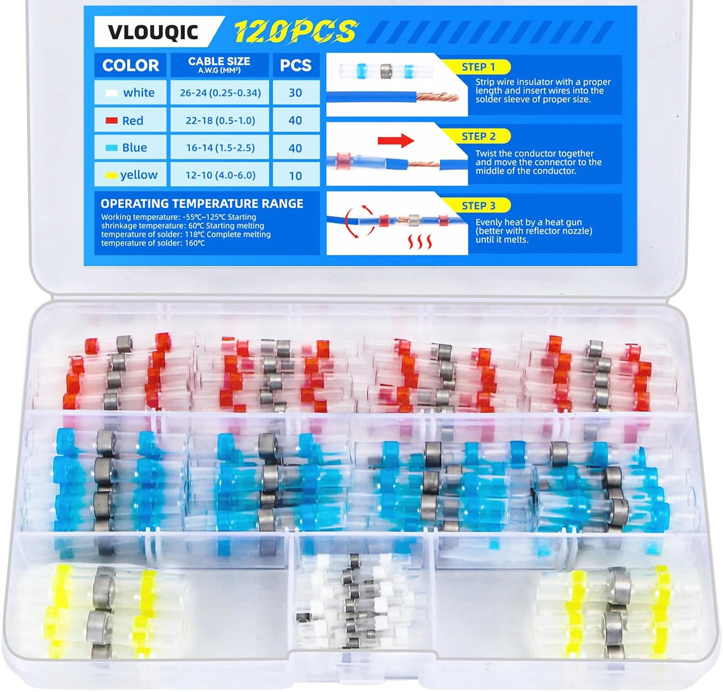 Conectores termocontraibles impermeables grado marino para cables