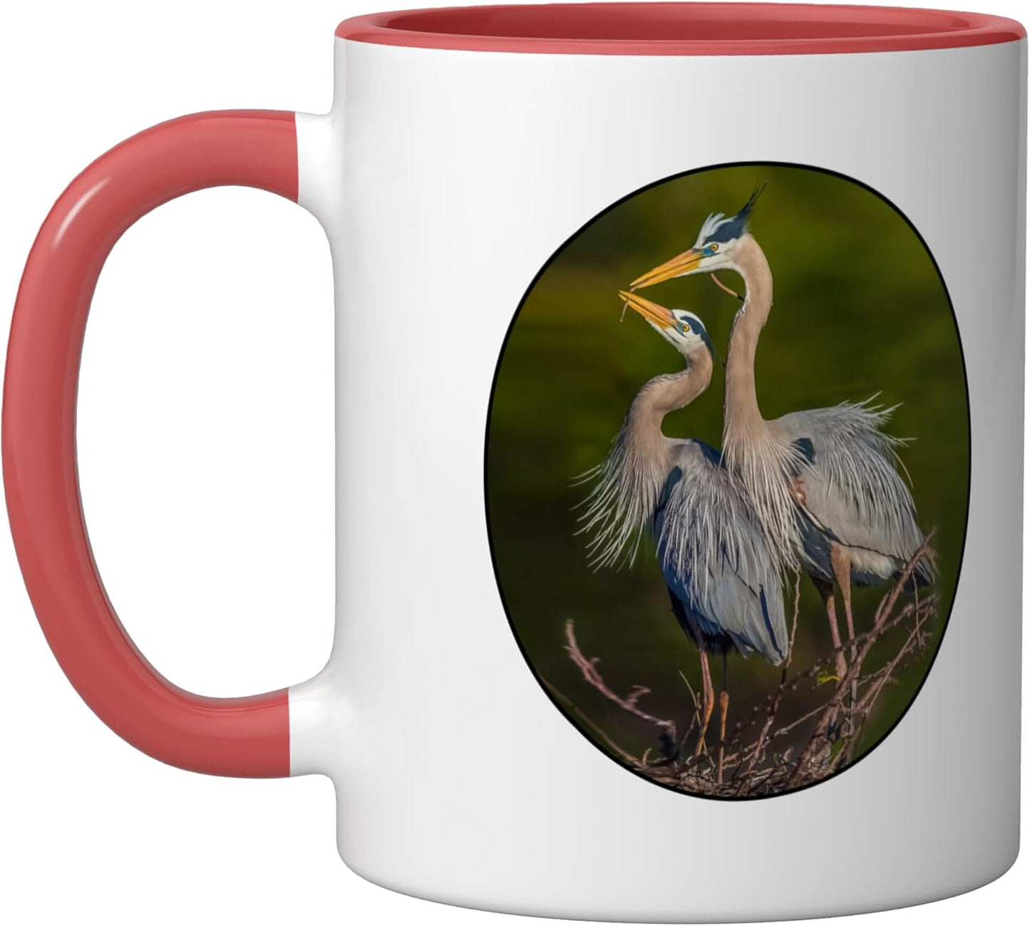 Taza Cerámica Gran Heron Rojo/Blanco