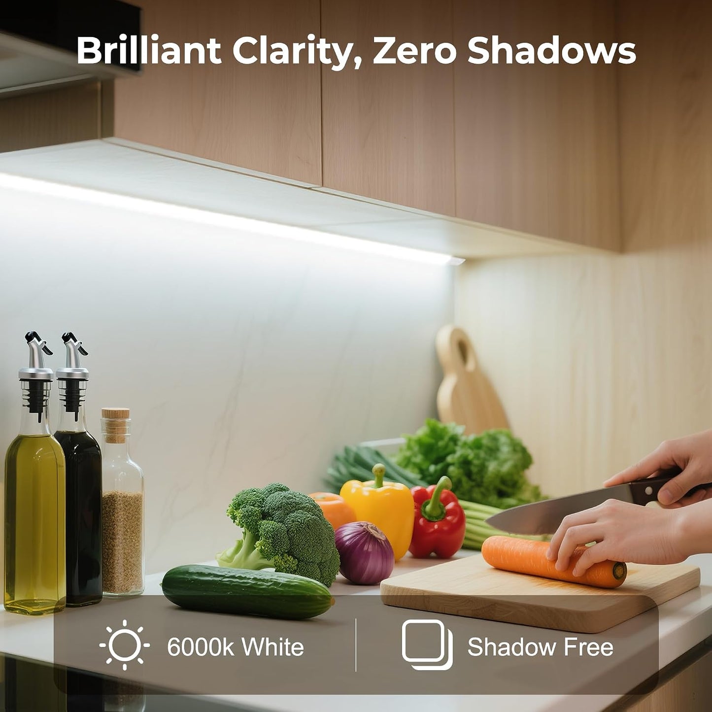 Tira iluminación LED cocina 96pulg 6000K blanco delgado