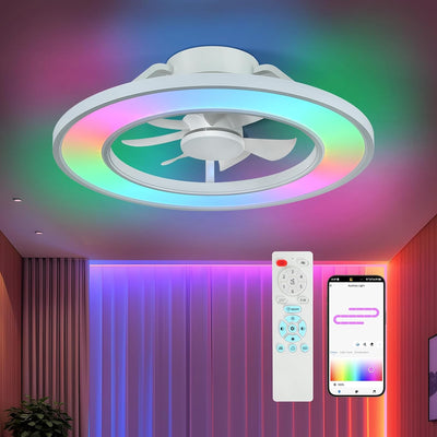 Ventilador techo RGB 20pulg luz LED control remoto dormitorio sala