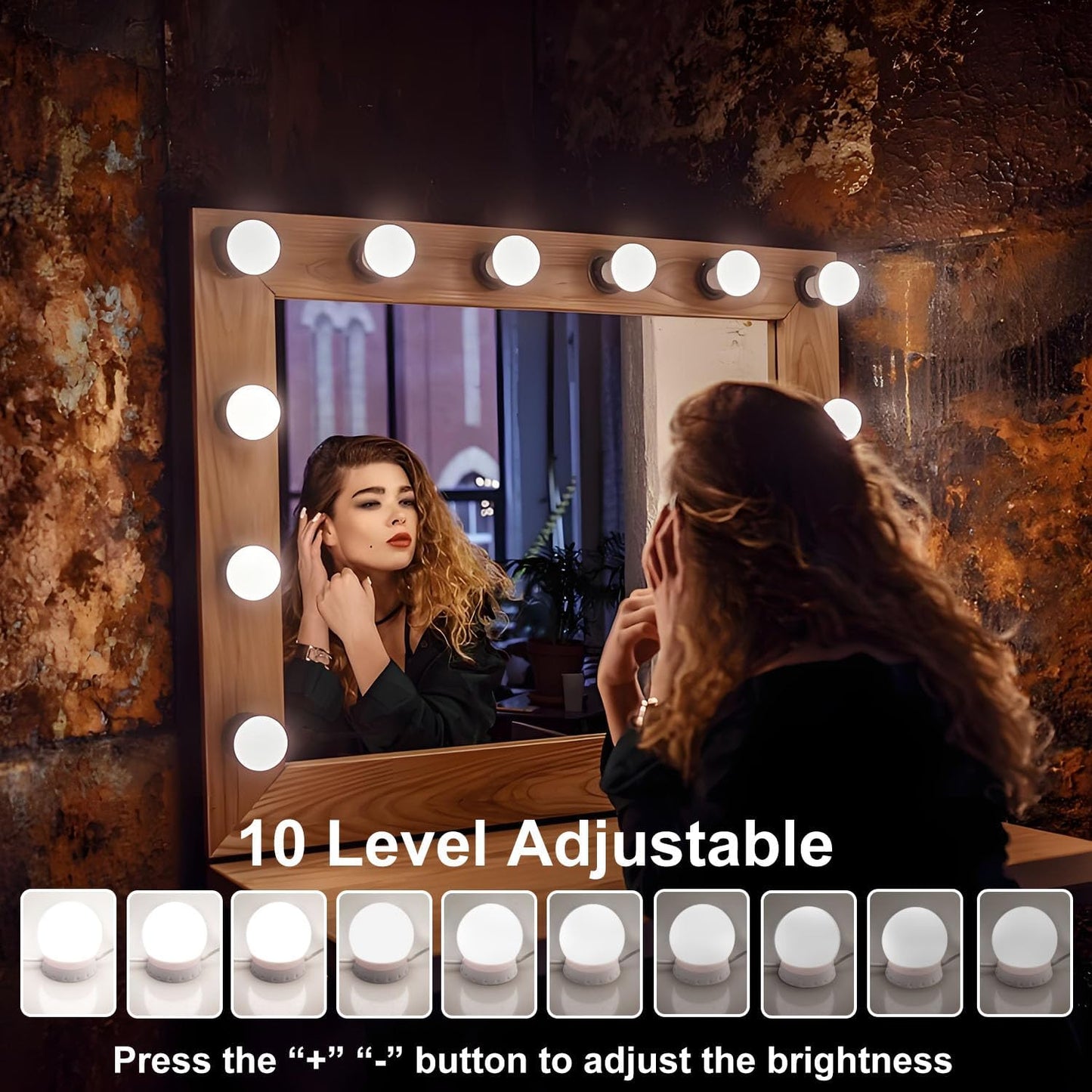 Luz LED tocador ajustable USB adhesiva para maquillaje