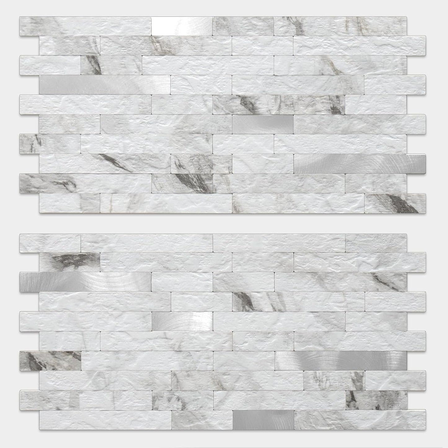 2 Hojas Azulejo Mármol Blanco Pared Cocina