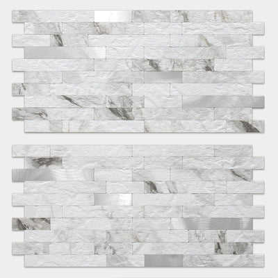 2 Hojas Azulejo Mármol Blanco Pared Cocina