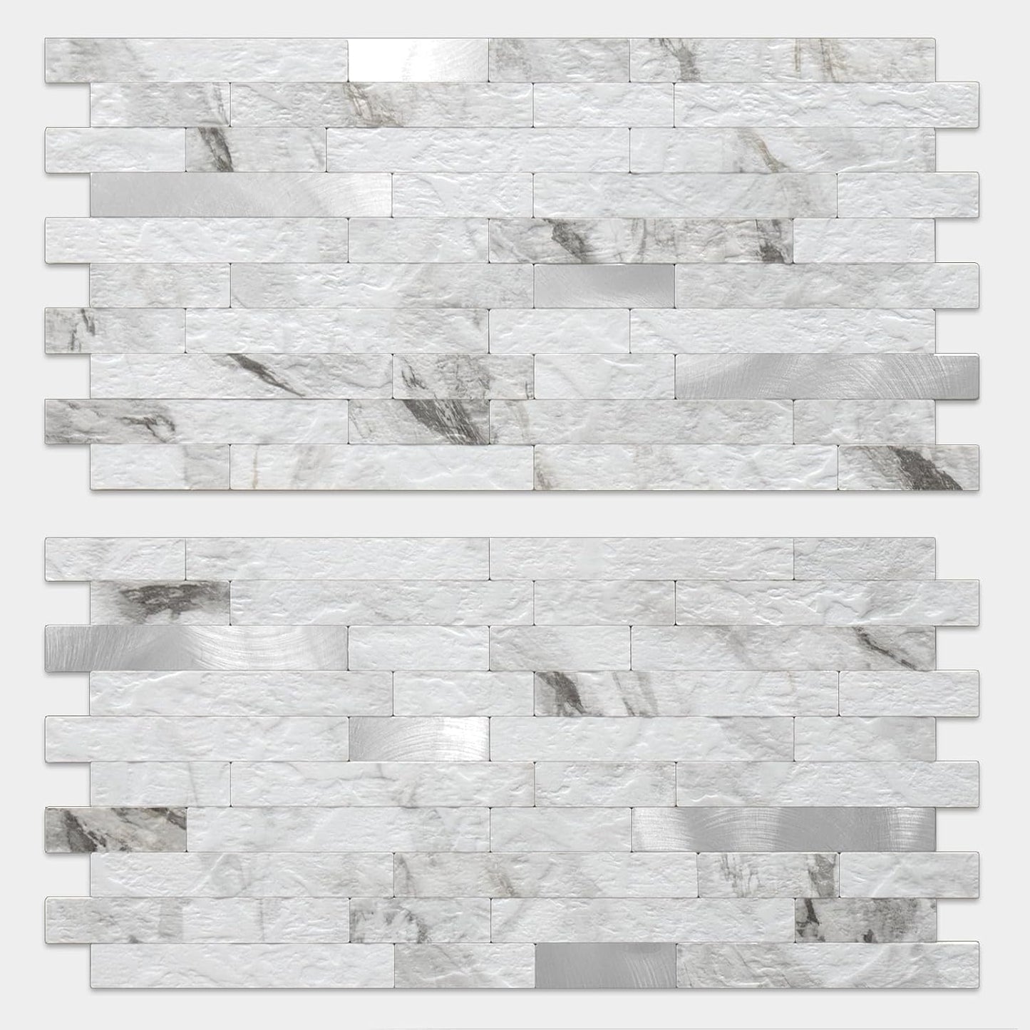 20 Hojas Azulejo Mármol Blanco PVC Pared Cocina