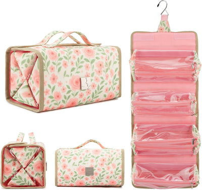 Bolsa maquillaje enrollable TSA aprobada con 4 bolsas transparentes