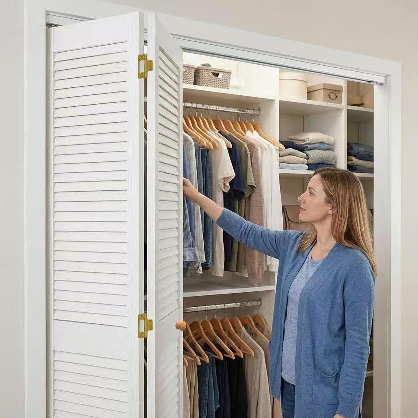 Juego herrajes puertas plegables 36pulg riel instalación fácil