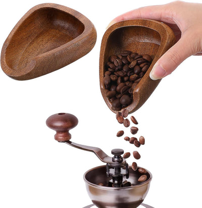 Taza dosificadora de granos de café de madera de nogal para espresso y té