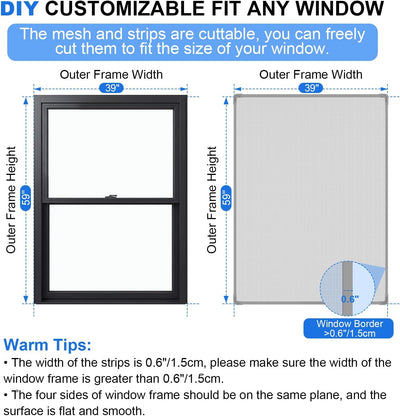Pantalla magnética para ventana 39x59pulg malla fibra vidrio