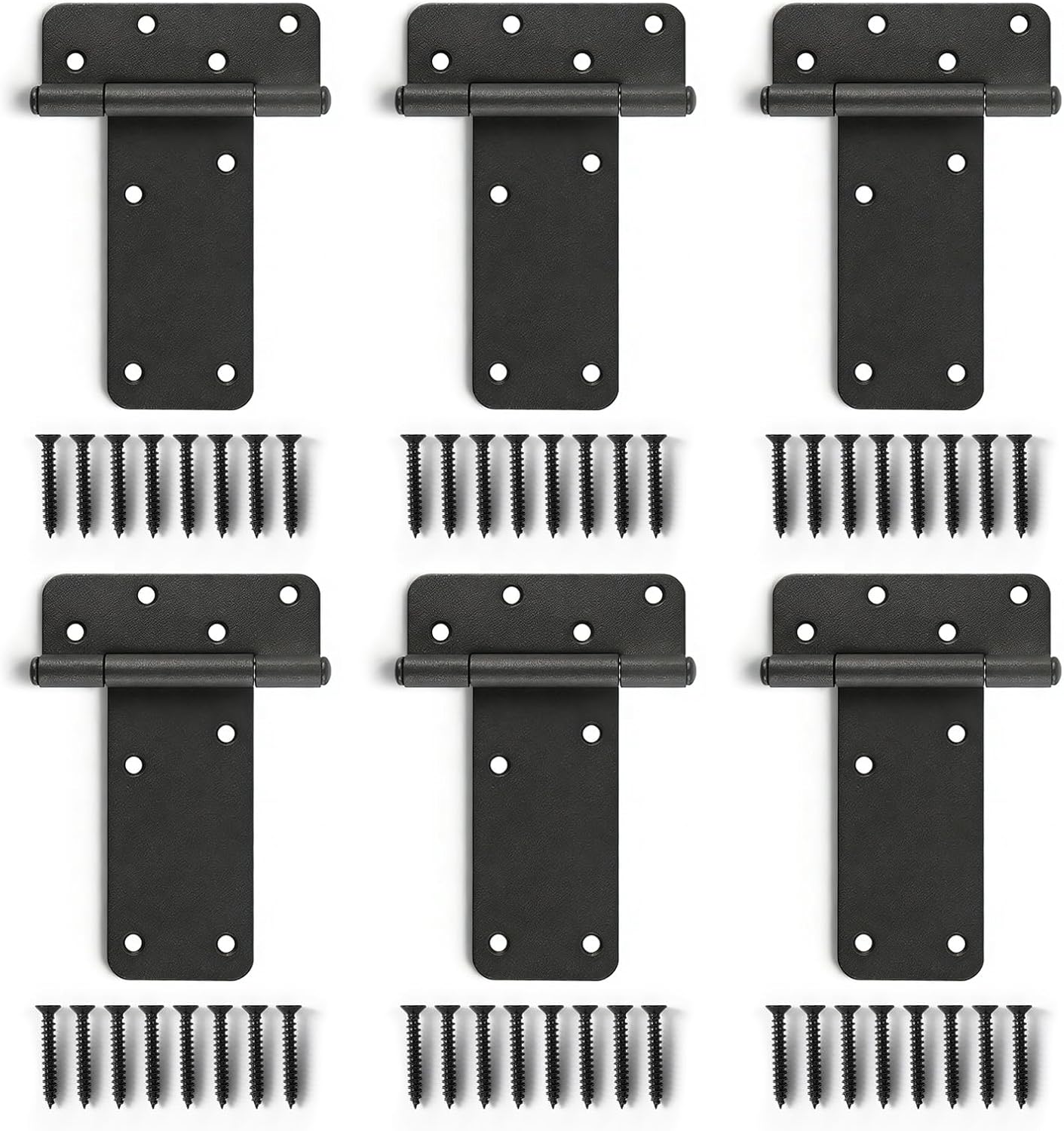 Bisagras puerta 6pulg resistentes 280lb set 6 negras mate