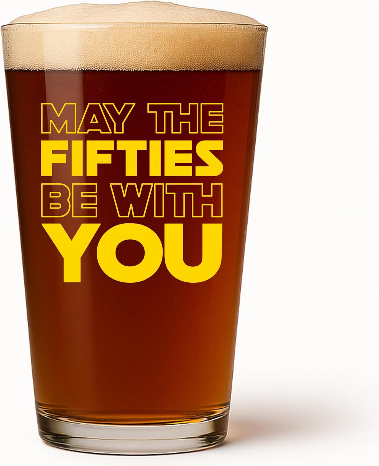 Vaso de cerveza para cumpleaños 50 años hombre May The Fifties Be With You
