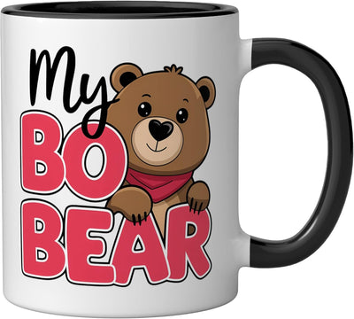 Taza Cerámica My Bo Bear Regalo para Pareja Negro/Blanco