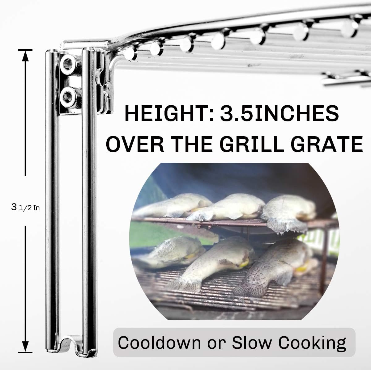 Estante expansión acero inox Eggspander BGE Kamado 60% más espacio