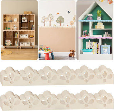 30 Adornos Madera Festoneada Floral Decorativos