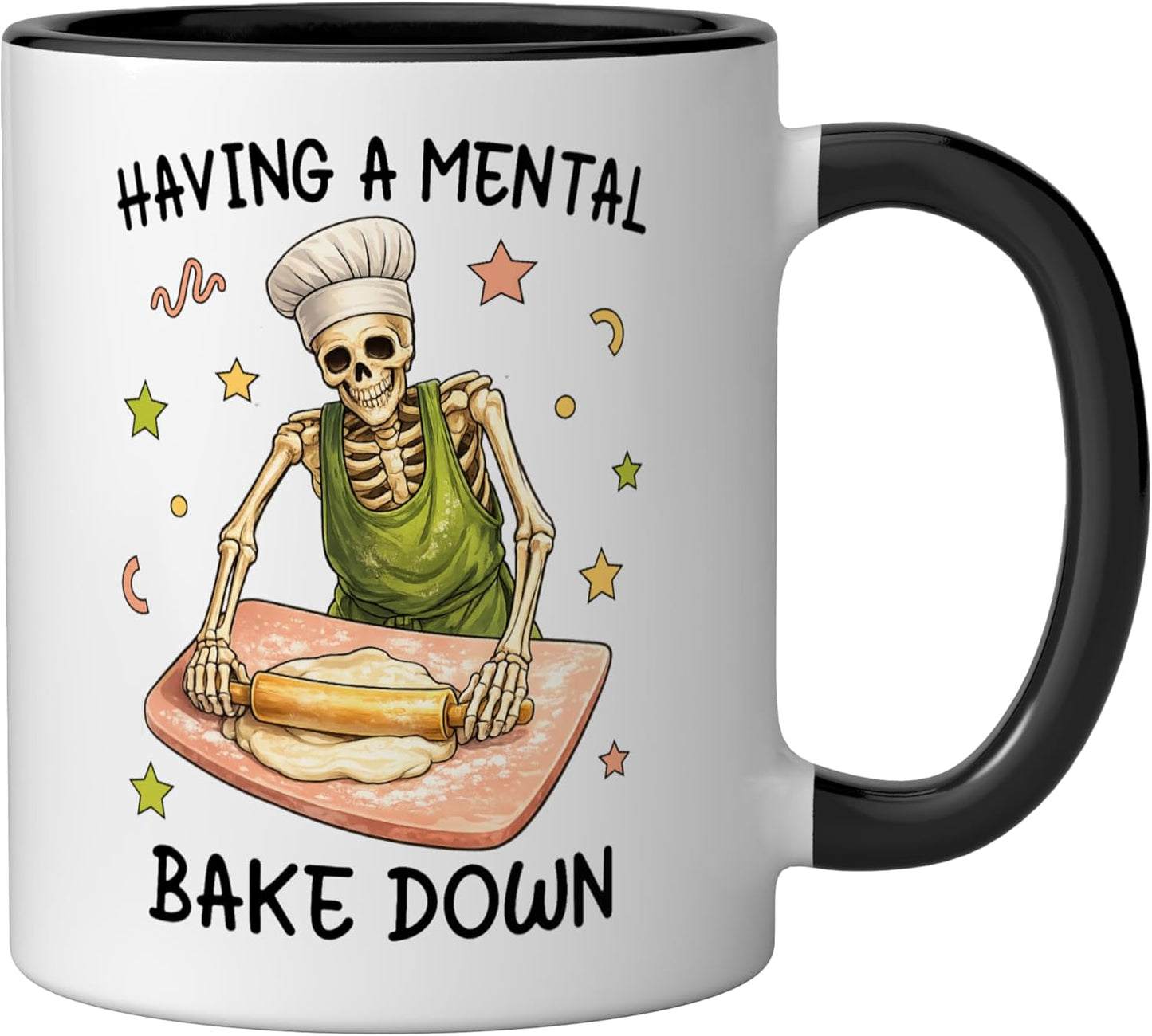 Taza Cerámica Baking Humor Negro/Blanco