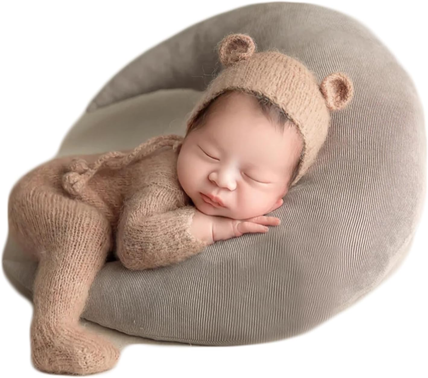 Conjunto ganchillo bebé recién nacido gorro y mameluco