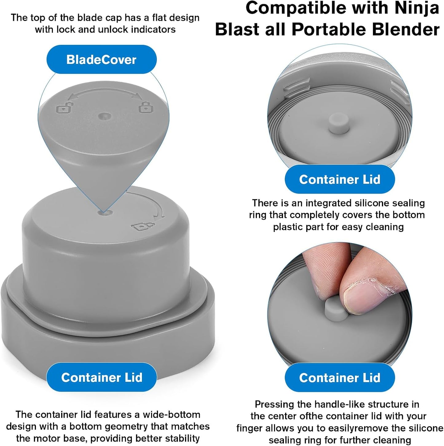 Cubierta cuchilla y tapa recipiente licuadora Ninja