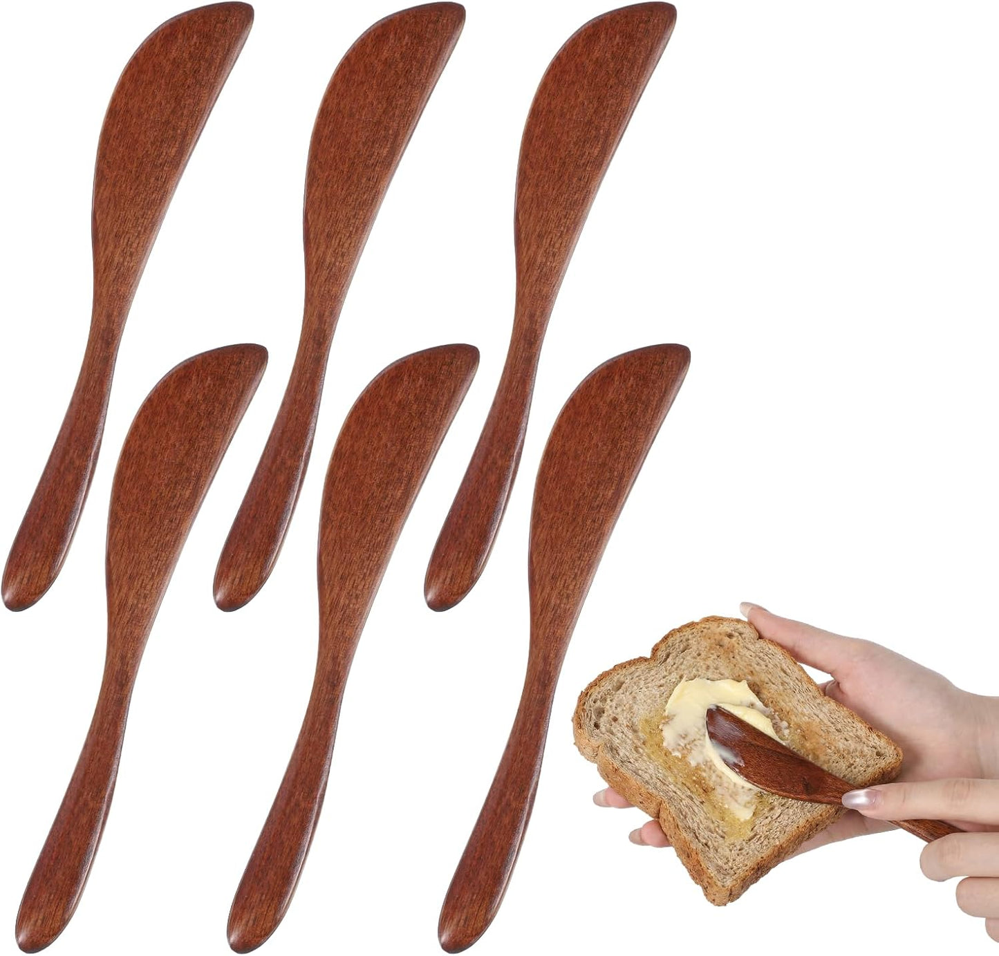 Esparcidor de cuchillos de mantequilla de madera para frascos y sándwich