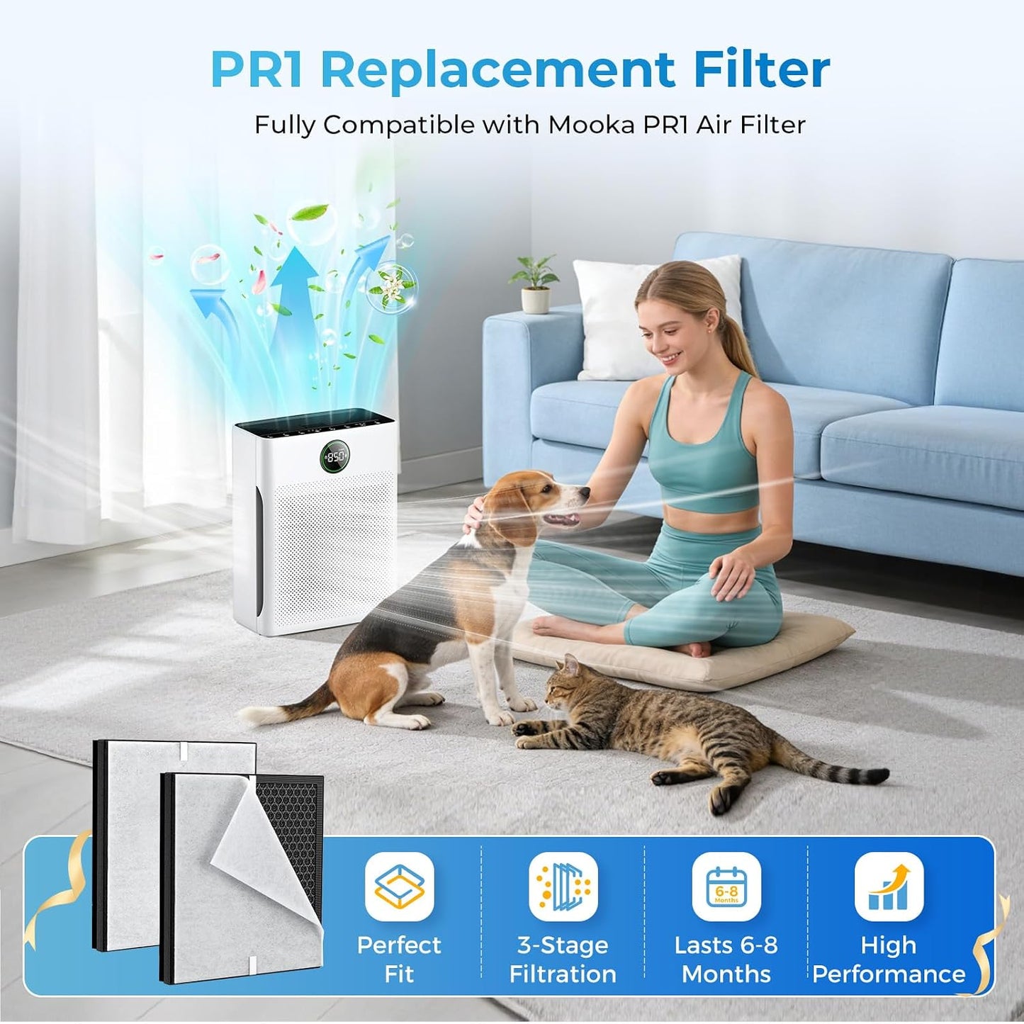 Filtro aire repuesto Mooka PR1 8 pzas lavables
