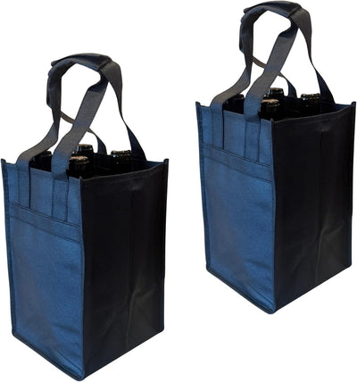Paquete de 2 bolsas de vino con divisores y 4 portabotellas reutilizables