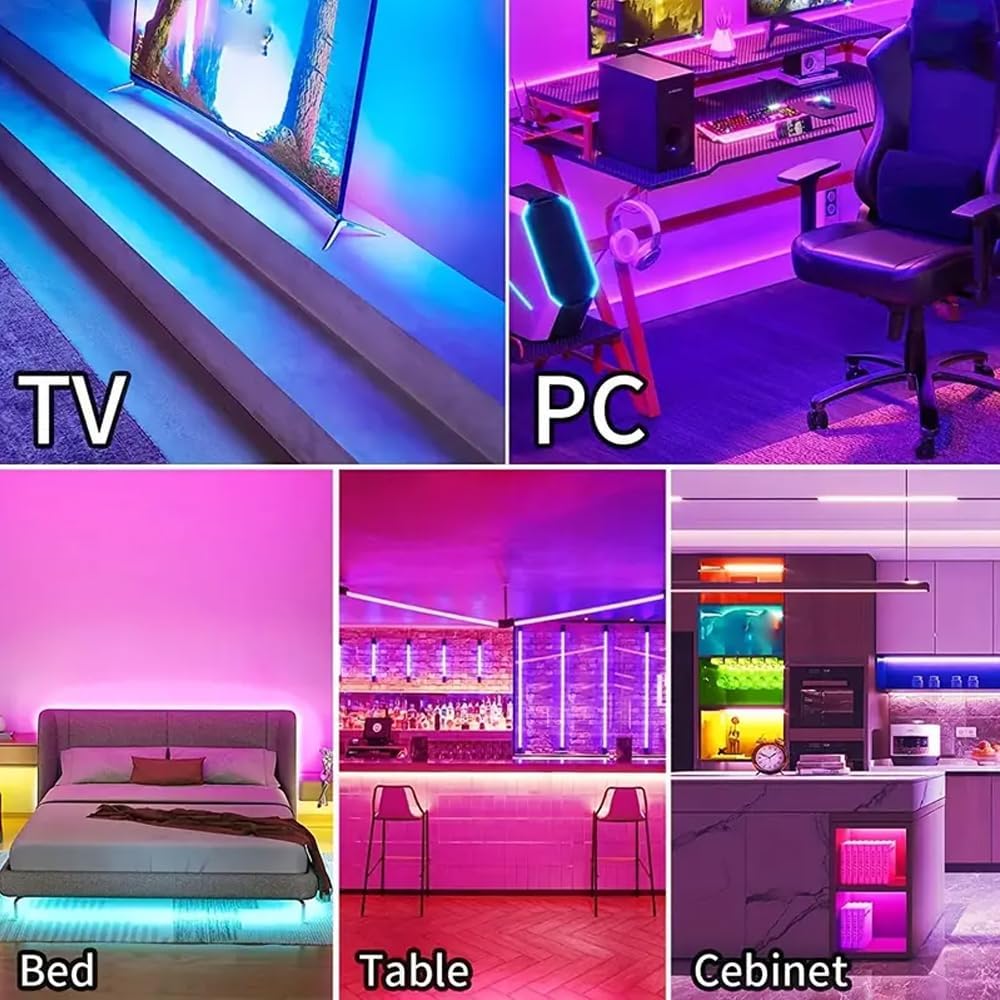 Tira Luz LED USB COB 3.28pies RGB para TV Cocina Sala