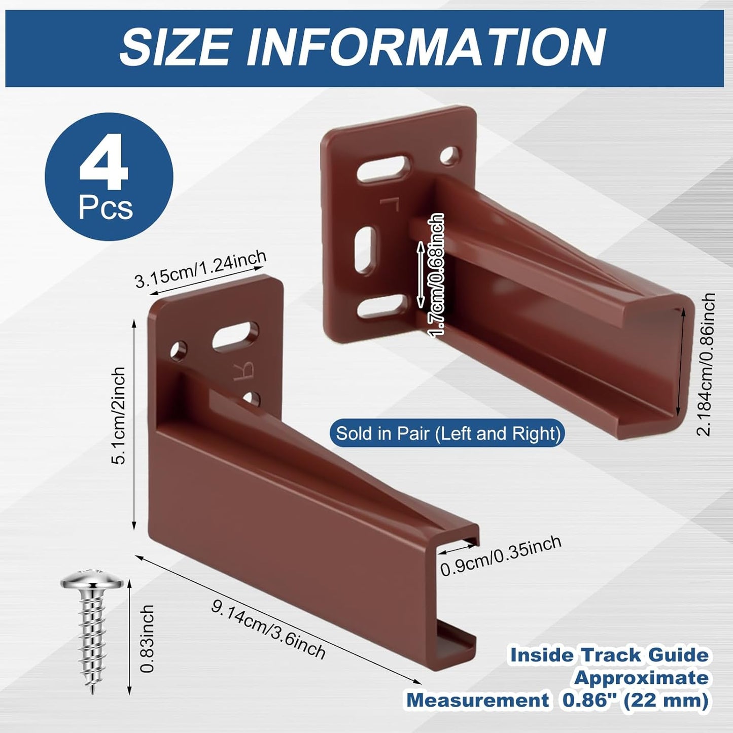 2 Pzas Placas Traseras Cajones Soportes Plástico Duradero