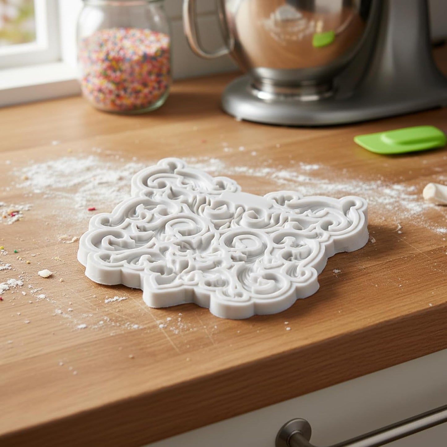 Molde silicona barroco 3D para decorar pasteles y cupcakes