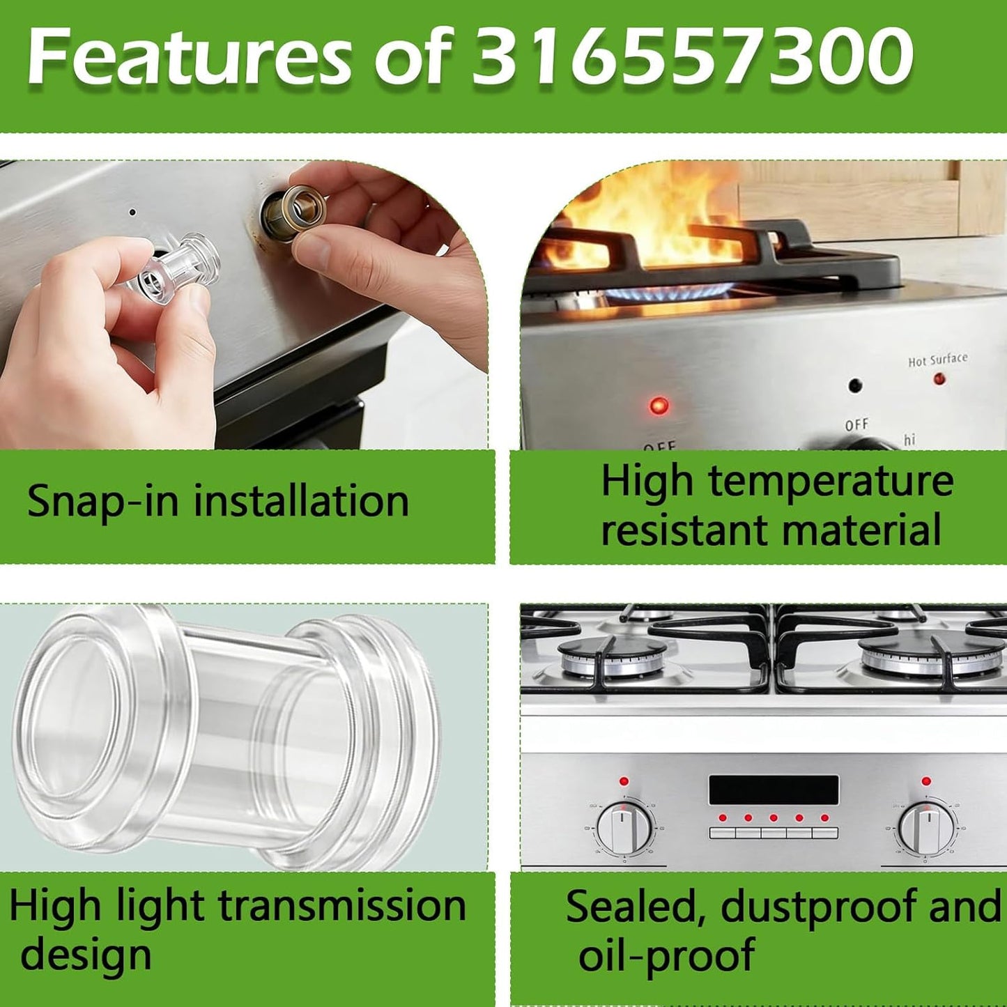 Cubierta lente luz comp Frigidaire 2PS