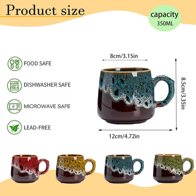 Taza de café y té grande con aspecto cerámico azul