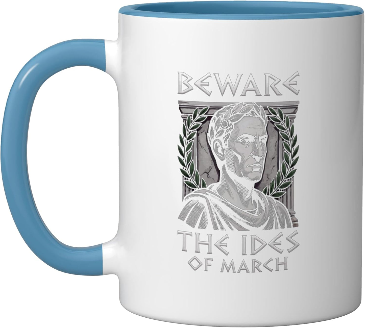 Taza Cerámica Julio César Idus de Marzo Azul/Blanco